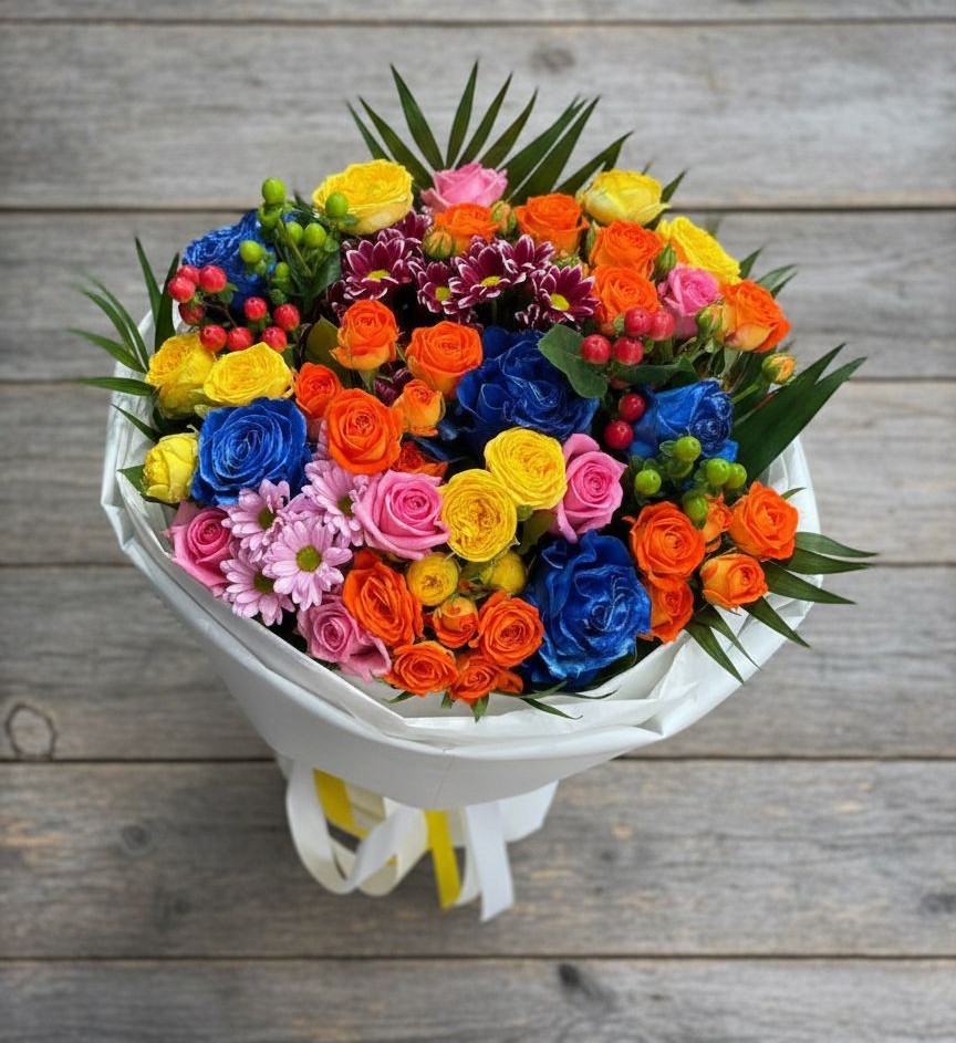 Букет цветов из: Розы и Хризантемы в Осоргино