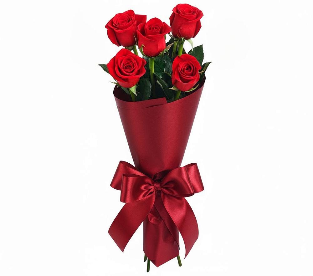 Букет 5 Красных роз Эдлесс Лав в Осоргино