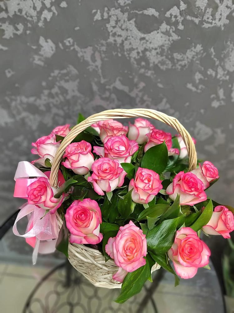Цветочная композиция из Розы в корзине в Осоргино