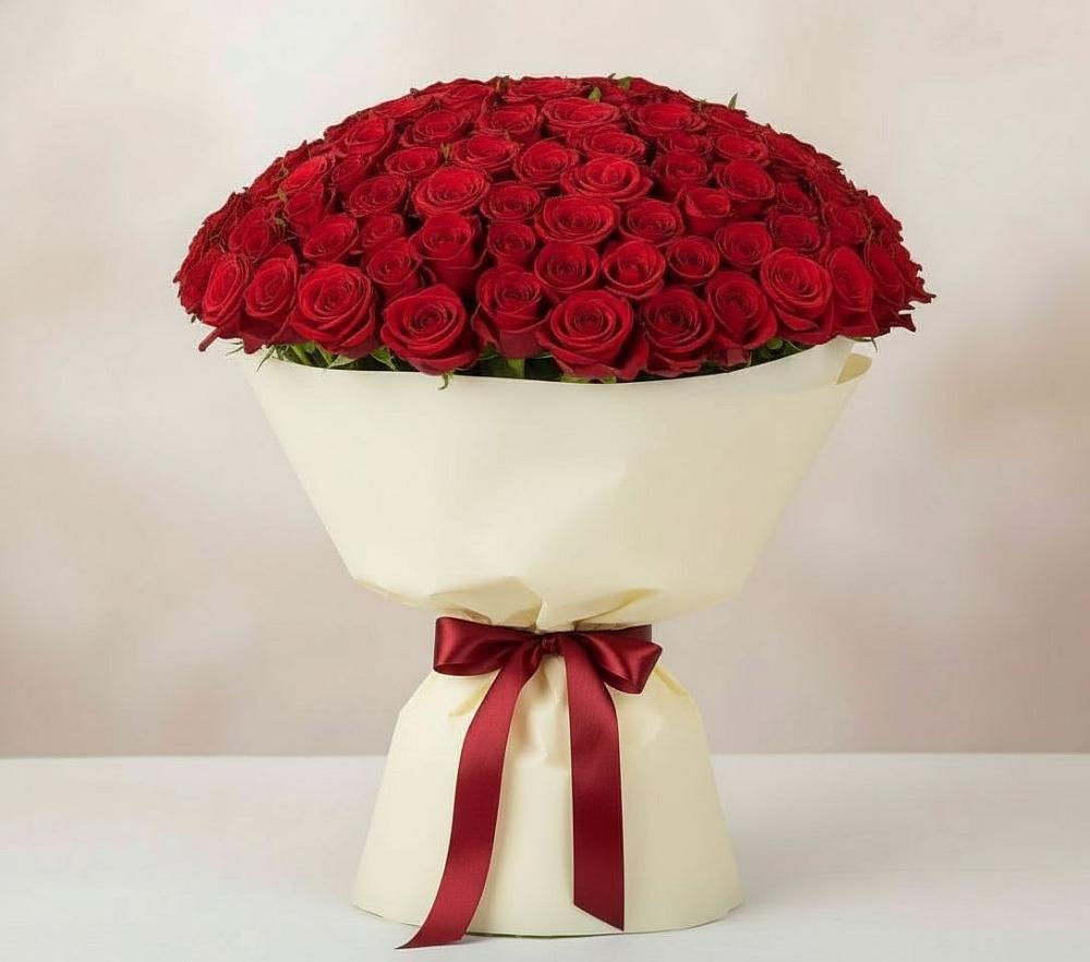 Букет 101 Красная роза Милано в Осоргино