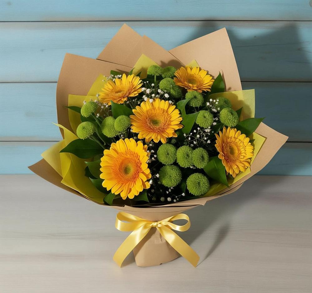 Букет цветов из: Герберы и Хризантемы в Осоргино