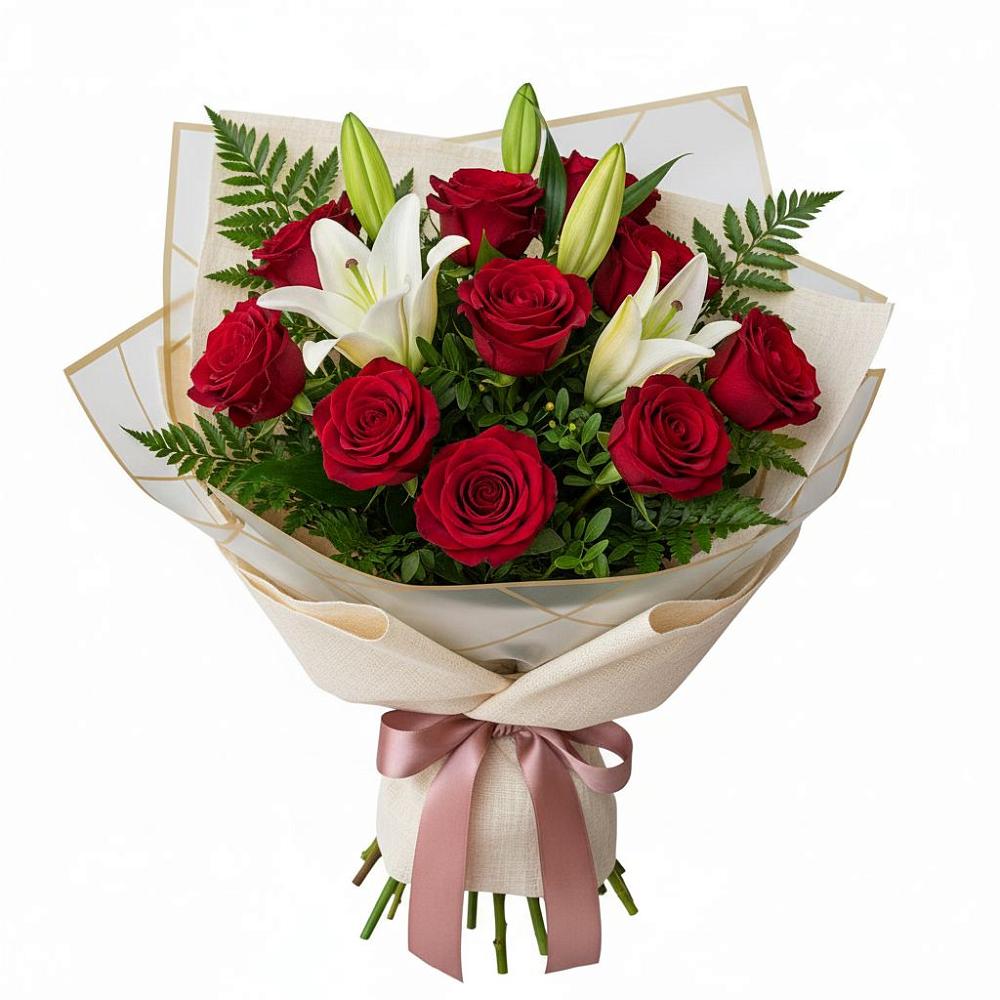 Букет цветов из: Лилии и Розы в Осоргино