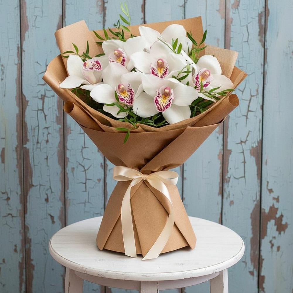 Букет цветов из: Орхидеи и Розы в Осоргино