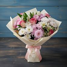 Букет цветов из:  Хризантемы, Альстромерии и Розы в Осоргино