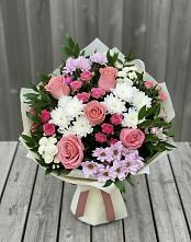 Букет цветов из:  Альстромерии, Гвоздики, Розы и Хризантемы #REPLACE_PRED# Осоргино