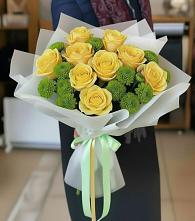 Букет цветов из:  Хризантемы и Розы #REPLACE_PRED# Осоргино