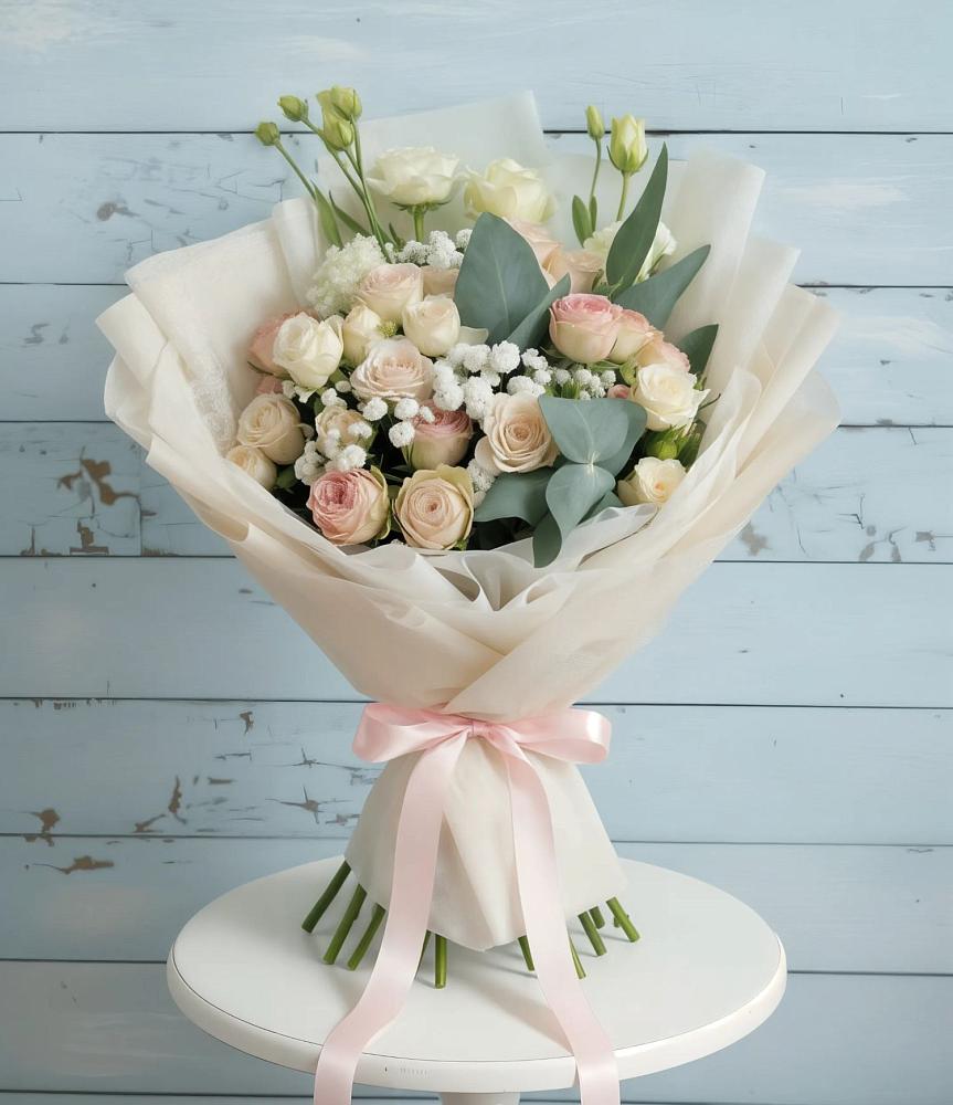 Букет цветов из: Розы и Лизиантусы в Осоргино