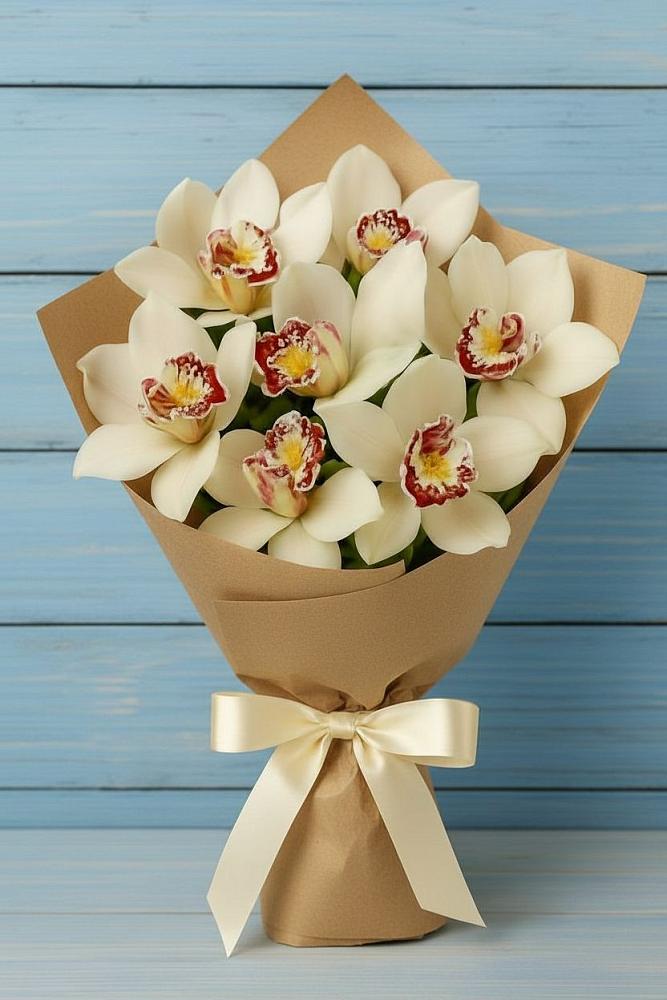 Букет цветов из: Орхидеи и Розы в Осоргино